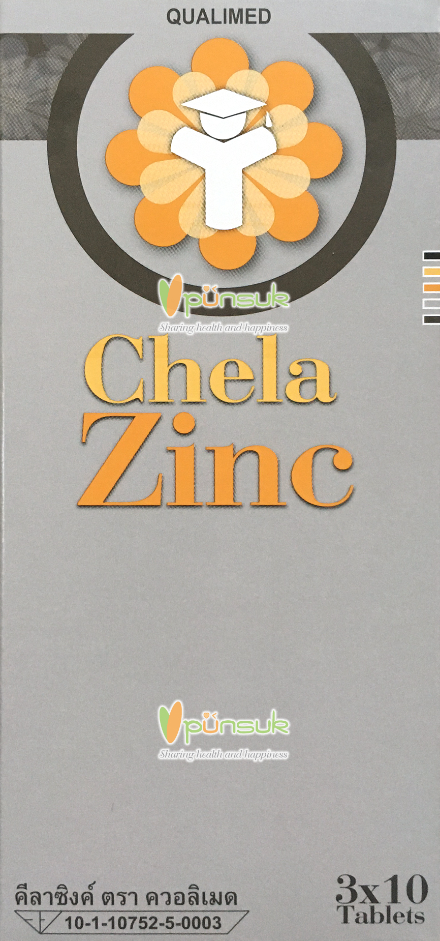 ChelaZinc CHELATED ZINC 15mg 30 เม็ด QUALIMED ควอลิเมด คีลาซิงค์ สังกะสี