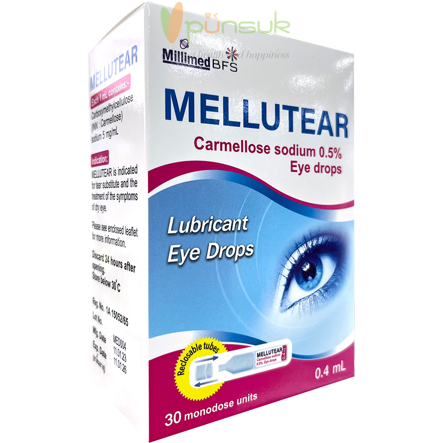 Millimed BFS MELLUTEAR Eye Drops เมลลูเทียร์ น้ำตาเทียม ปราศจากสารกันเสีย 0.4mlx30 units