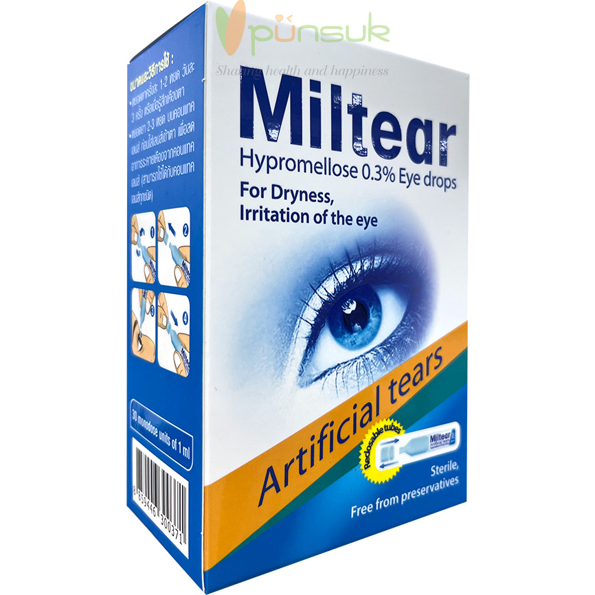 Millimed MILTEAR Eye Drops มิวเทียร์ น้ำตาเทียม ปราศจากสารกันเสีย 1 มล.x 30 หลอด