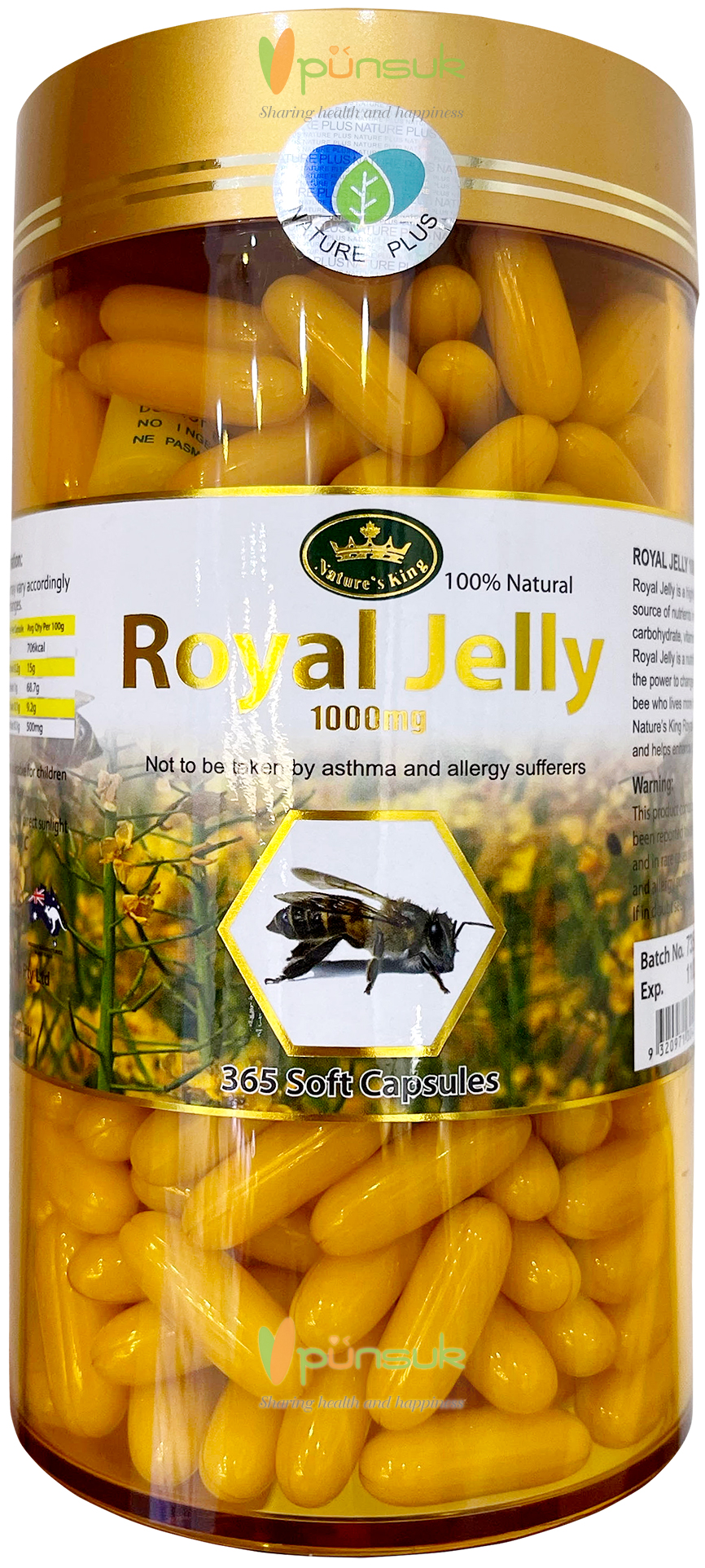 Nature's King Royal Jelly นมผึ้ง (365 Soft Capsule)