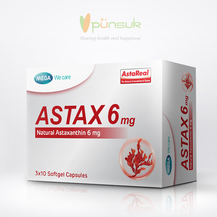 MEGA We care ASTAX 6 Astaxanthin 6mg (3x10 Softgel Capsules)