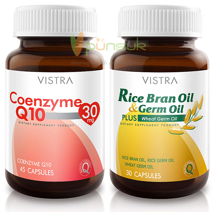 VT21 ลดโคเลสเตอรอล [Rice Bran Oil 1,000mg. (40's) + Coenzyme Q10 Soft Gel (30's)]