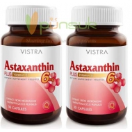 Vistra Astaxanthin 6mg (30 Capsules) x 2 ขวด วิสทร้า แอสตาแซนธิน