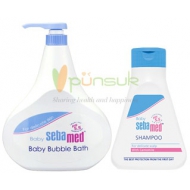 SEBAMED : BABY SET : BABY SEBAMED BABY BUBBLE BATH (PUMP) 500 ml. + BABY CHILDREN'S SHAMPOO 150 ml.