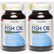 Vistra Salmon Fish Oil น้ำมันปลา แซลมอน (75 capsules) x 2 ขวด