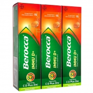 * ใหม่ Berocca IMMU D+ Orange Flavour (โปร 3 กล่อง x 15 Effervescent Tablets)